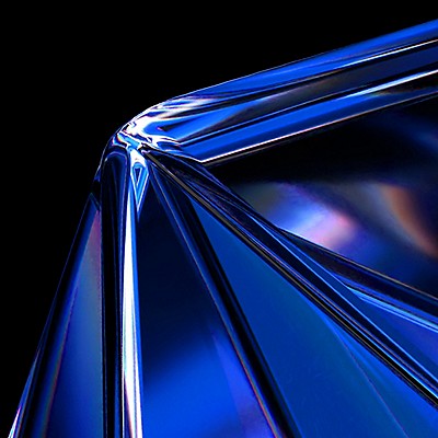 Blue prism on a black background