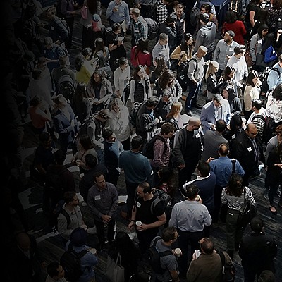 crowd of people at a conference